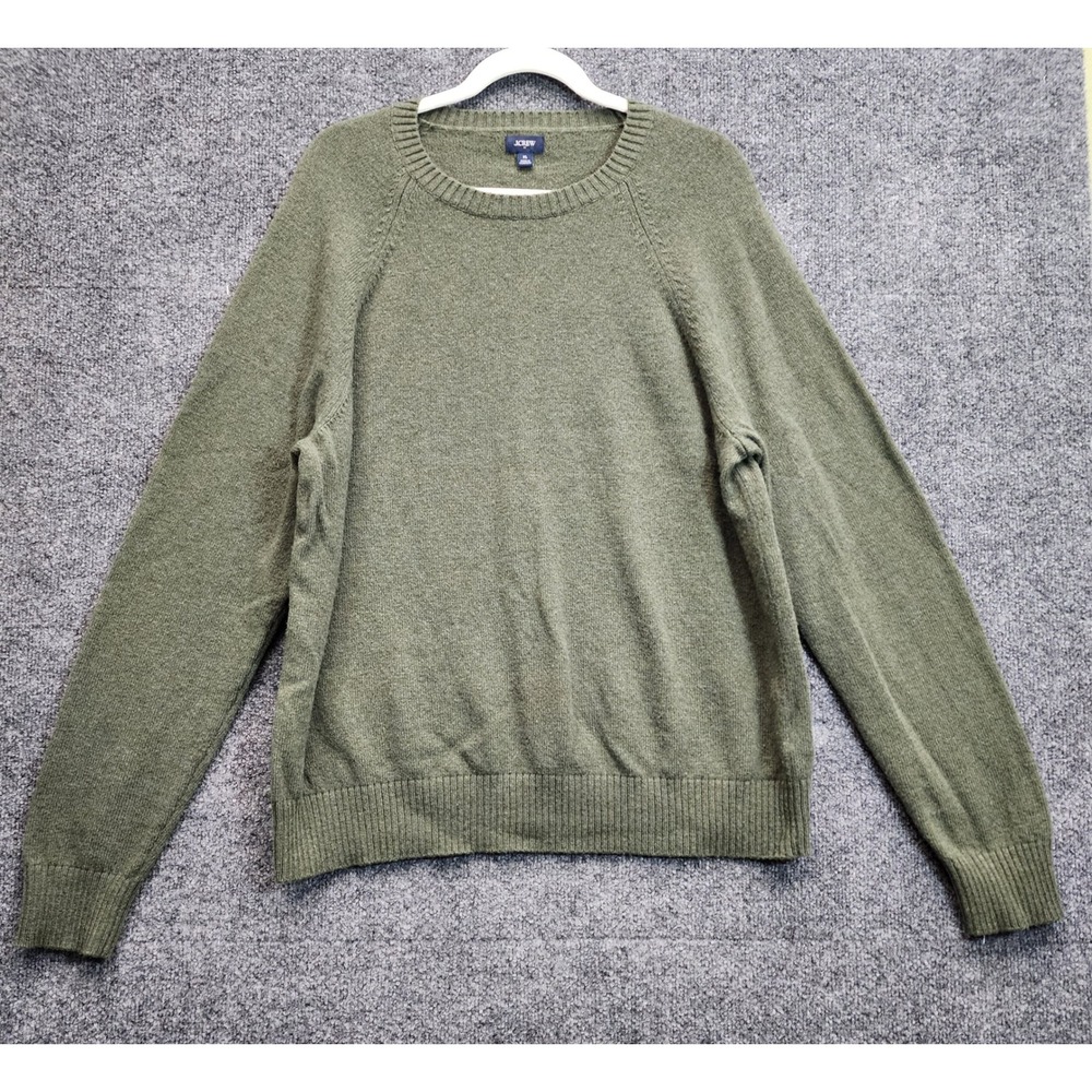 J.Crew Men's Lambswool Raglan Crewneck Sweater Preppy Dark Academia Fall Knit XL